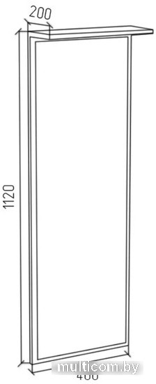 Зеркало МДК ПРЗ 400x1120x200 (венге)