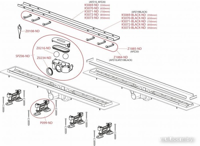 Трап/канал Alcadrain APZ19-750