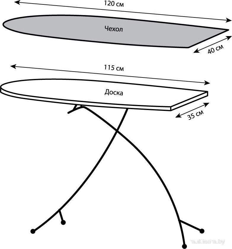 Чехол для гладильной доски Гелеос ЧГД_13 (серебряный)