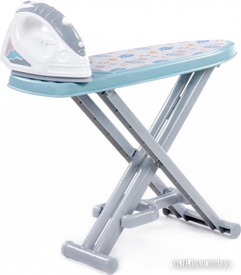 Набор хозяйственный игрушечный Полесье Утюжокс гладильной доской №3 67453 (серый/голубой)