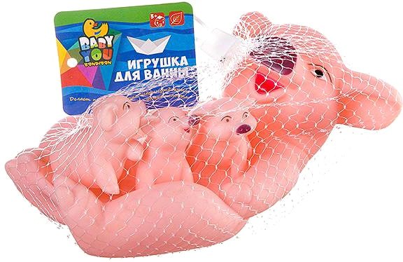 Игрушка для ванной Bondibon Свинья с поросятами ВВ2754 (4шт)