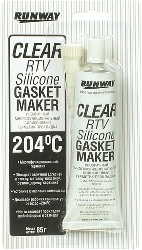 Runway Универсальный силиконовый герметик для ремонта автомобиля 85г (прозрачный) RW8502