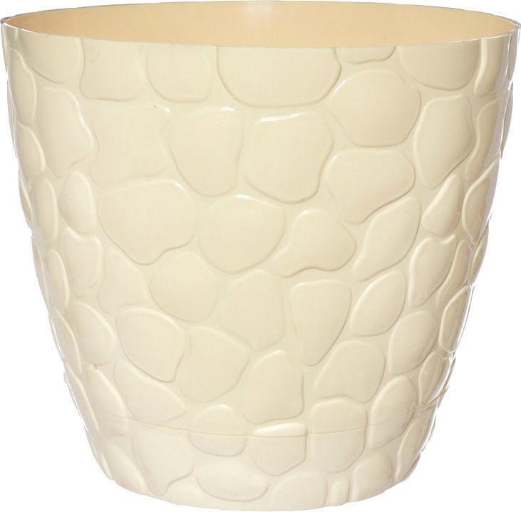 Кашпо Русспласт Камешки № 4 РП-2114 (слоновая кость)