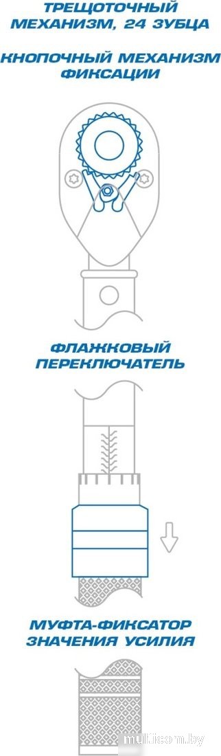 Динамометрический ключ King Tony Compact 3436C-2DF