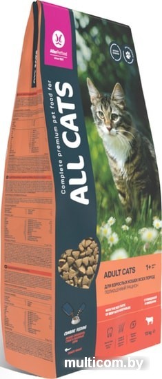 Сухой корм для кошек All Cats с говядиной и овощами 13 кг