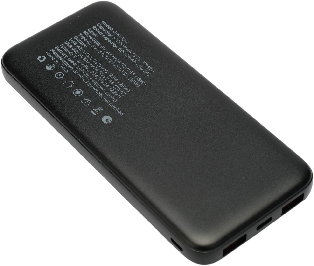 Внешний аккумулятор Gembird GPB-10Q