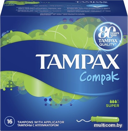 Тампоны с аппликатором Tampax Compak Super с аппликатором (16 шт)