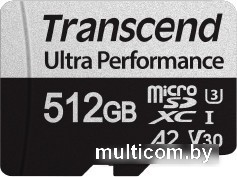 Карта памяти Transcend microSDXC 340S 512GB (с адаптером)