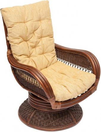 Кресло-качалка TetChair Andrea Relax Medium с подушкой (античный орех/рубчик кремовый)