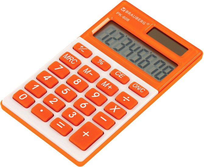 Калькулятор BRAUBERG PK-608-RG 250522 (оранжевый)