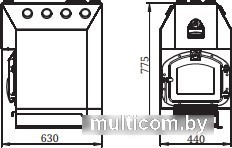 Свободностоящая печь-камин Термофор Инженер Уголь, ЧД, ЧК, ЗГ, ТВ