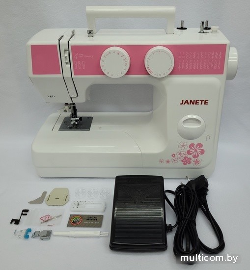 Электромеханическая швейная машина Janete 989 (розовая)