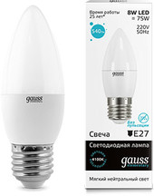 Светодиодная лампа Gauss Elementary E27 8Вт 4100K [33228]