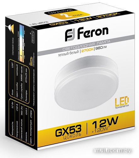 Светодиодная лампа Feron LB-453 GX53 12 Вт 2700 К