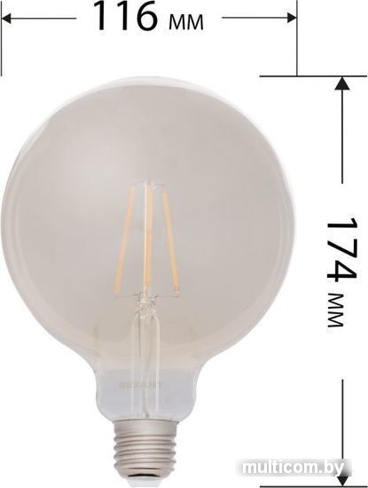 Светодиодная лампочка Rexant Loft GlobeA125 11.5Вт E27 1380Лм 2400K теплый свет 604-145