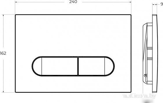 Панель смыва Cezares LINER-BTN-NOP (черный матовый)