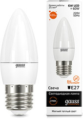 Светодиодная лампа Gauss Elementary E27 6Вт 2700K [33216]