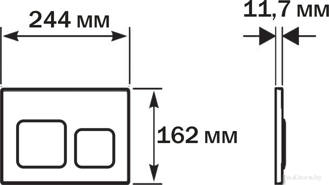 Панель смыва Aquatek KDI-0000060 (оружейная сталь матовая)