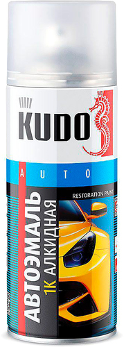 Автомобильная краска Kudo 1K эмаль автомобильная ремонтная алкидная KU-4034 (520 мл, Черный 601)