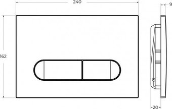 Панель смыва Cezares LINER-BTN-BORO (брашированное золото)