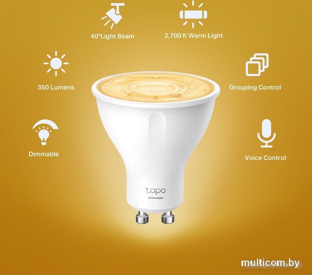 Светодиодная лампочка TP-Link Tapo L610 GU10 2.9 Вт 2700 K