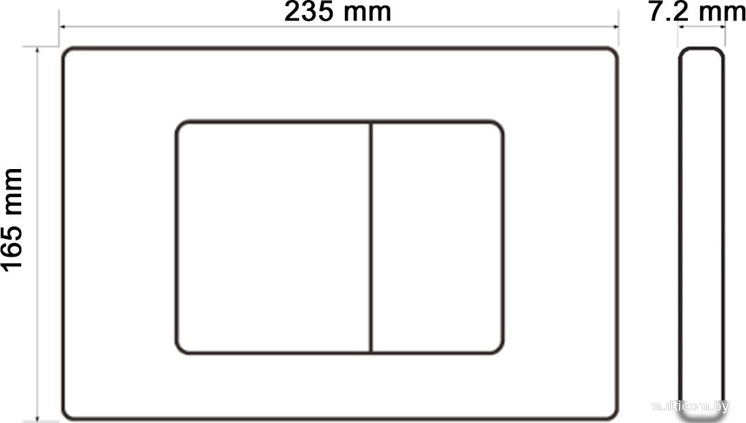 Панель смыва Oliveeka 011-GM (оружейная сталь)