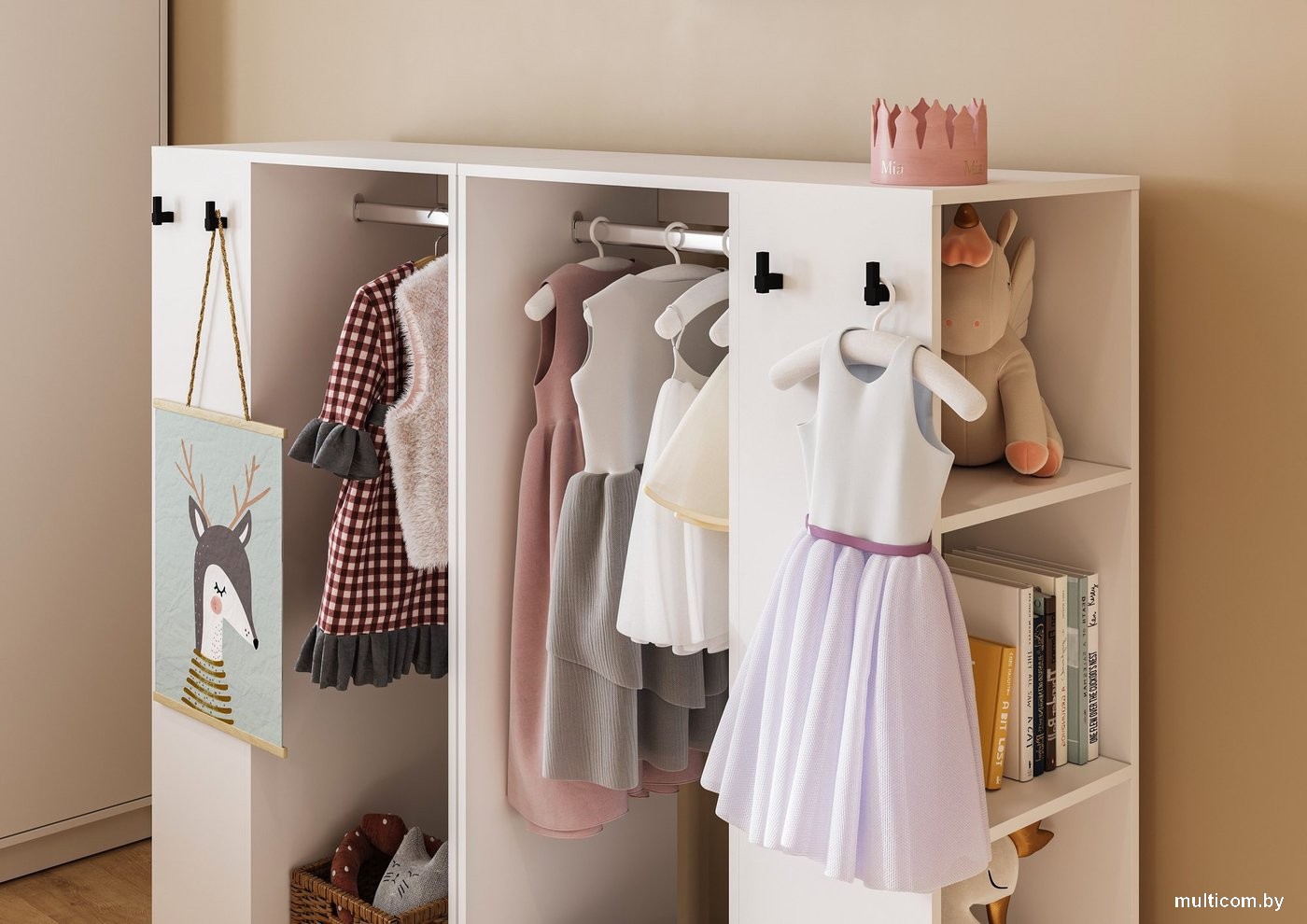 Стойка для одежды Стендмебель Руна СТЛ 01 (белый)