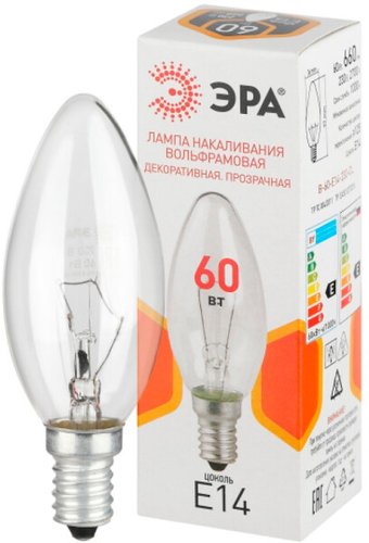 Лампочка ЭРА B36 B-60-E14-230-CL