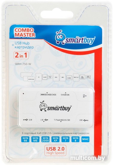 Кардридер SmartBuy SBRH-750-W