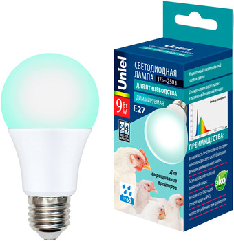 Светодиодная лампочка Uniel LED-A60-9W/SCBG/E27/FR/DIM IP65 PLO65WH UL-00003190