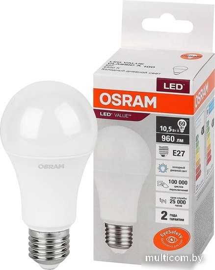 Светодиодная лампа Osram LV CL A100 12 SW/865 230V E27 10X1 RU