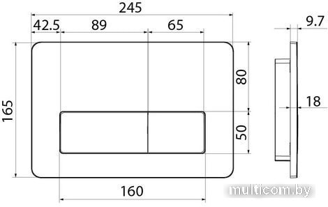 Панель смыва IDDIS Unifix UNI80M0i77 (матовый хром)