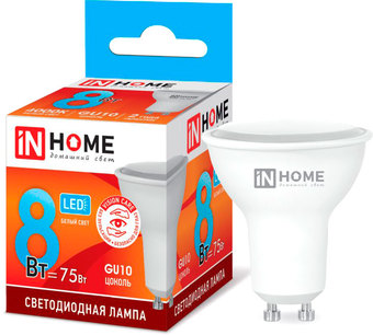 Светодиодная лампочка In Home LED-JCDRC-VC 8Вт 230В GU10 4000К 720Лм 4690612023441