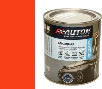 Автомобильная краска Auton алкидная - 1025 Оранжевая - банка 800 мл