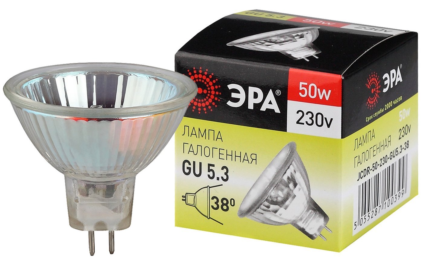 Галогенная лампа ЭРА GU5.3-JCDR (MR16)-50W-230V-CI (10/200)