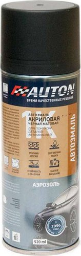 Автомобильная краска Auton акриловая - Черная матовая - Аэрозоль 520 мл