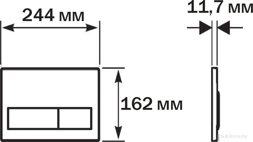 Панель смыва Aquatek KDI-0000065 (оружейная сталь матовая)