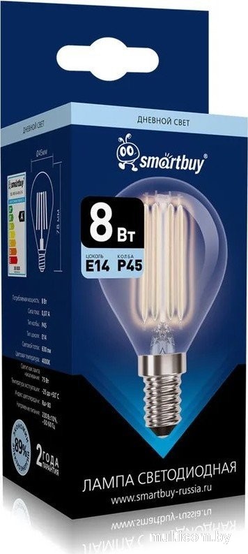 Светодиодная лампочка SmartBuy SBL-P45F-8-40K-E14