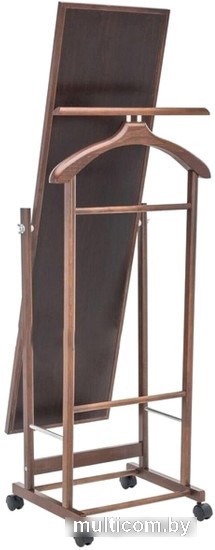 Стойка для одежды Мебелик с зеркалом на колесах В 24Н (средне-коричневый)