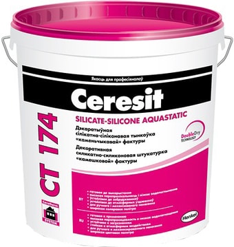 Выравнивающая штукатурка Ceresit CT 174 Фактура камешковая 1.5 мм (25 кг)