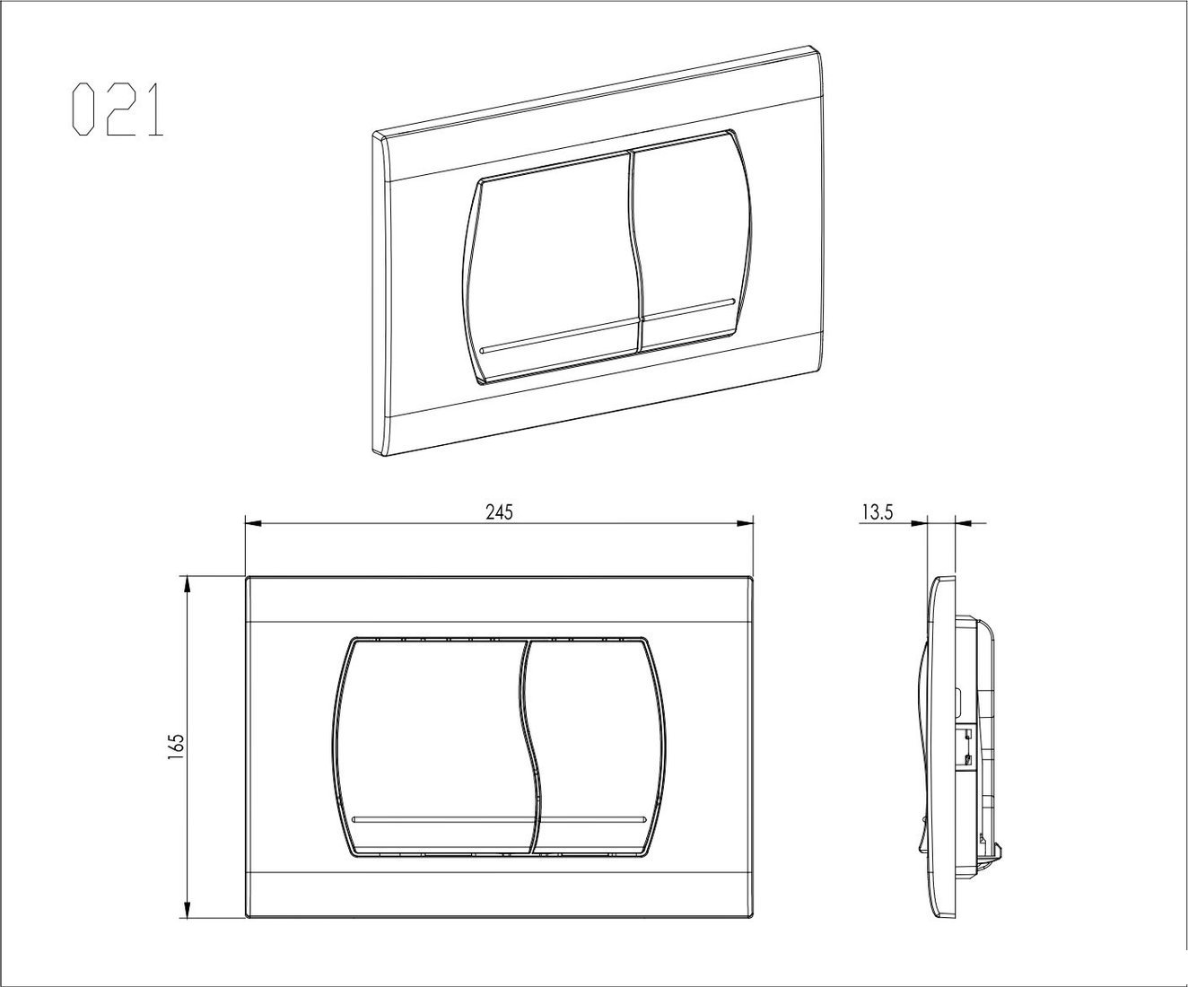Панель смыва Aquatek KDI-0000049 (черный)
