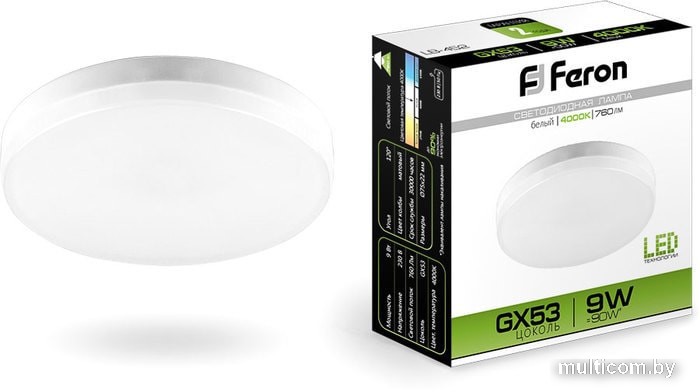 Светодиодная лампа Feron LB-452 GX53 9 Вт 4000 К 25829