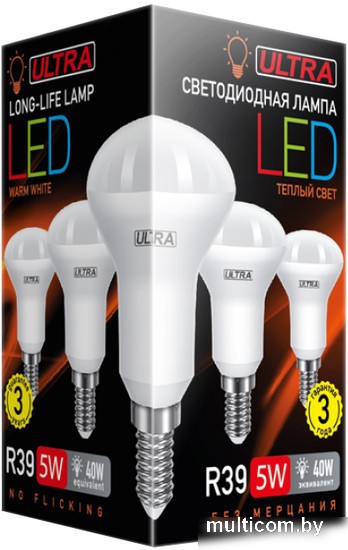 Светодиодная лампа Ultra LED R39 E14 5 Вт 3000 К