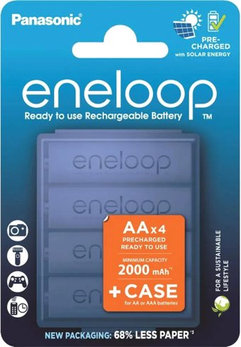 Аккумулятор Panasonic Eneloop AA BK-3MCDE/4CP+case (4 шт)