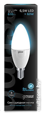 Светодиодная лампа Gauss E14 6.5 Вт 4100 К [103101207]