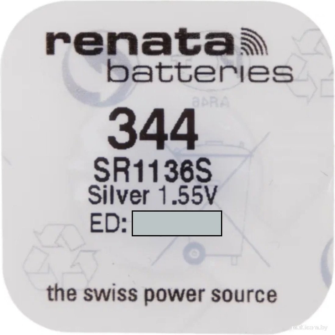 Батарейка Renata SR344/SR1136SW BL-1 1.55V 10mAh 5.8x1.6mm