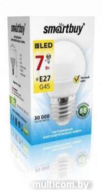 Светодиодная лампа SmartBuy G45 E27 7 Вт 3000 К [SBL-G45-07-30K-E27]